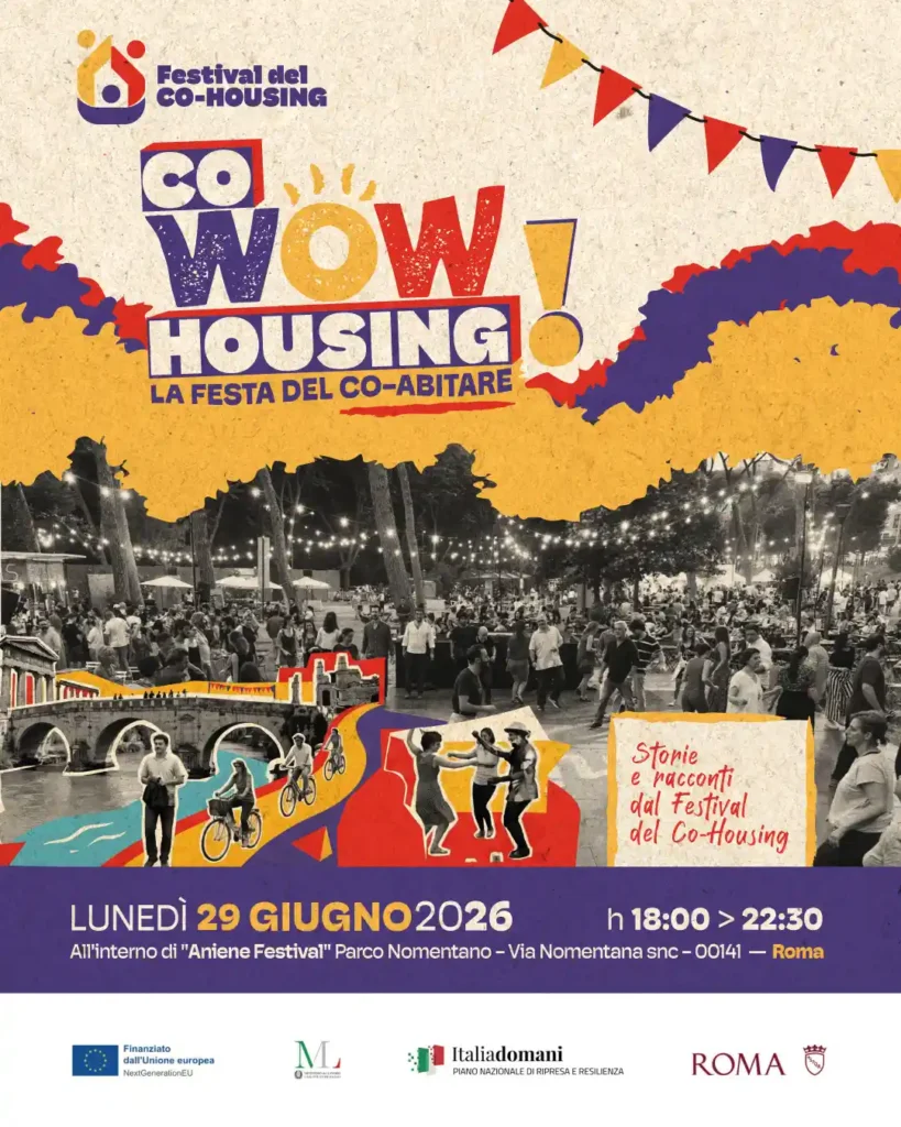 29giugno2026 Aniene Festival nella pagina 29 giugno 2026: 'Co-WowHousing! La festa del Co-Abitare' - Parco Nomentano - Aniene Festival