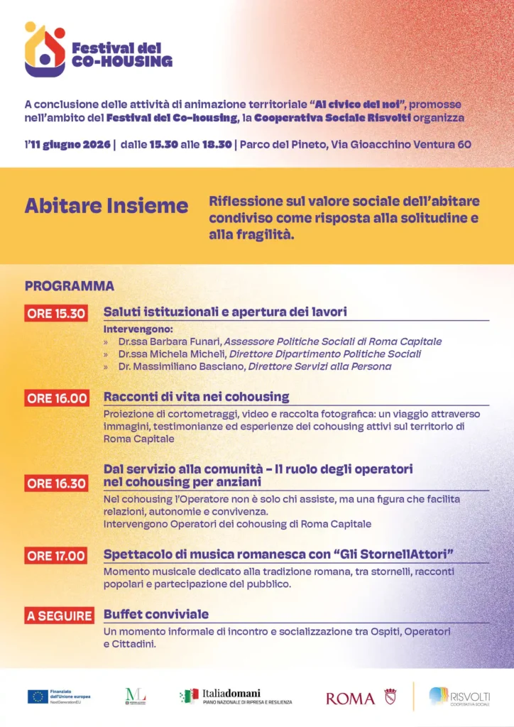 programma AbitareInsieme 11giugno nella pagina 11 giugno 2026: Abitare insieme, il valore sociale dell’abitare condiviso